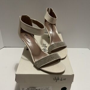 Style & Co. Cream and Sparkle Heels
